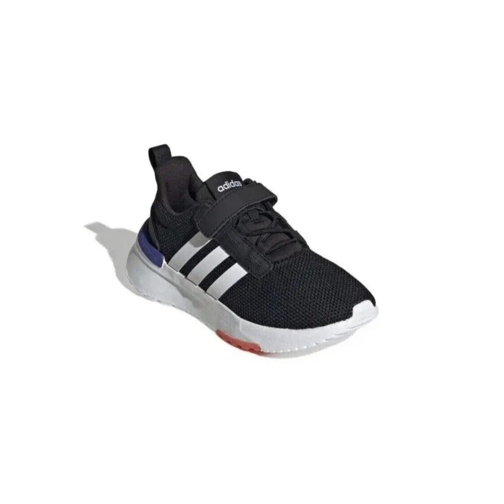 ADIDAS RACER TR21 K Boys Sz 13 K Big Boy Black/White/Ink Mesh Running Shoes - Picture 7 of 13